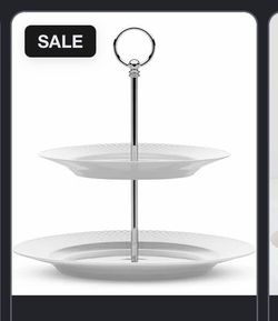 2-Tier Ceramic Serving Stand
