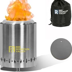 New Red Mountain Valley Smokeless Tabletop Fire Pit with 2 Smokeless Gel Fuel