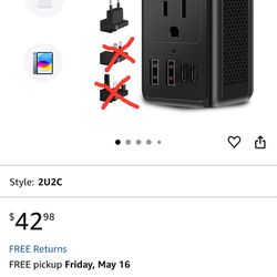 Upgraded 2000W 220V to 110V Voltage Converter US to Europe Travel Adapter for Hair Dryer International Universal Travel Adapter with 2 USB A and 2 USB