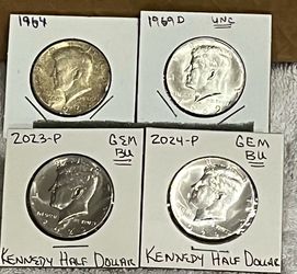 4  KENNEDY HALF DOLLARS