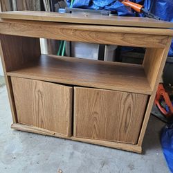 Nice OAK CABINET, SWIVEL TOP SHELF 