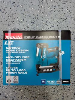 Makita XNB02Z 18V LXT Straight Finish Nailer, 16 Gauge, 2-1/2"