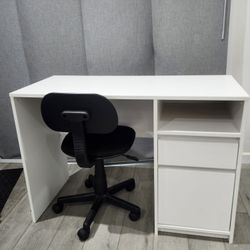 White Desk With Chair