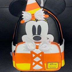 Loungefly Disney Minnie Mouse Candy Corn Glow-in-the-Dark Mini Backpack