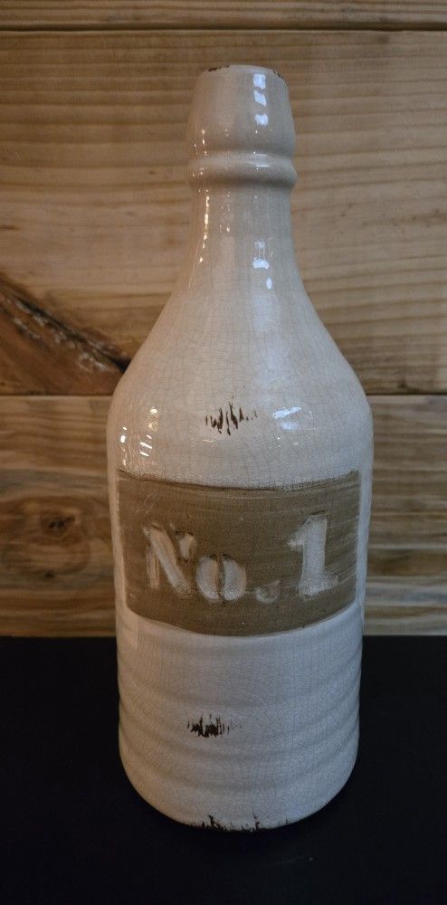 Farmhousr Ceramic Bottle Vase .. Primitive Look..