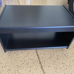 Table With Wheels And Shelf - Black Color