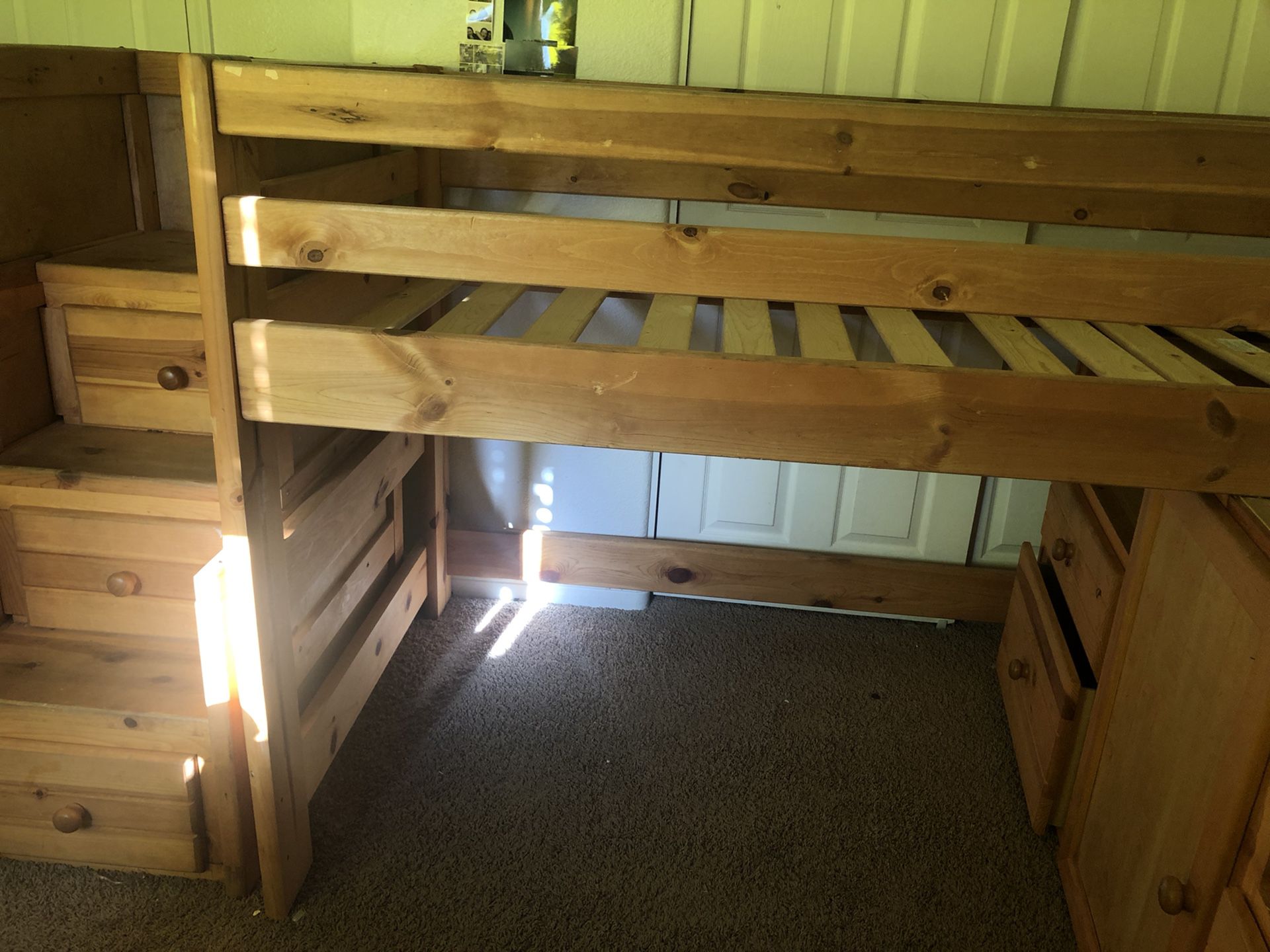 Wooden twin size bunk/loft bed for sale
