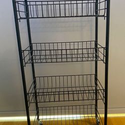 storage cart, 4 shelves metal black