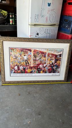 LeRoy Neyman framed print title: F.X. McRory’s whiskey Bar