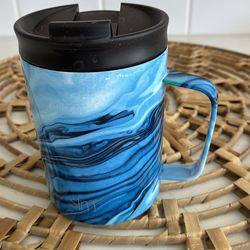 12 ounce metal mug with plastic lid