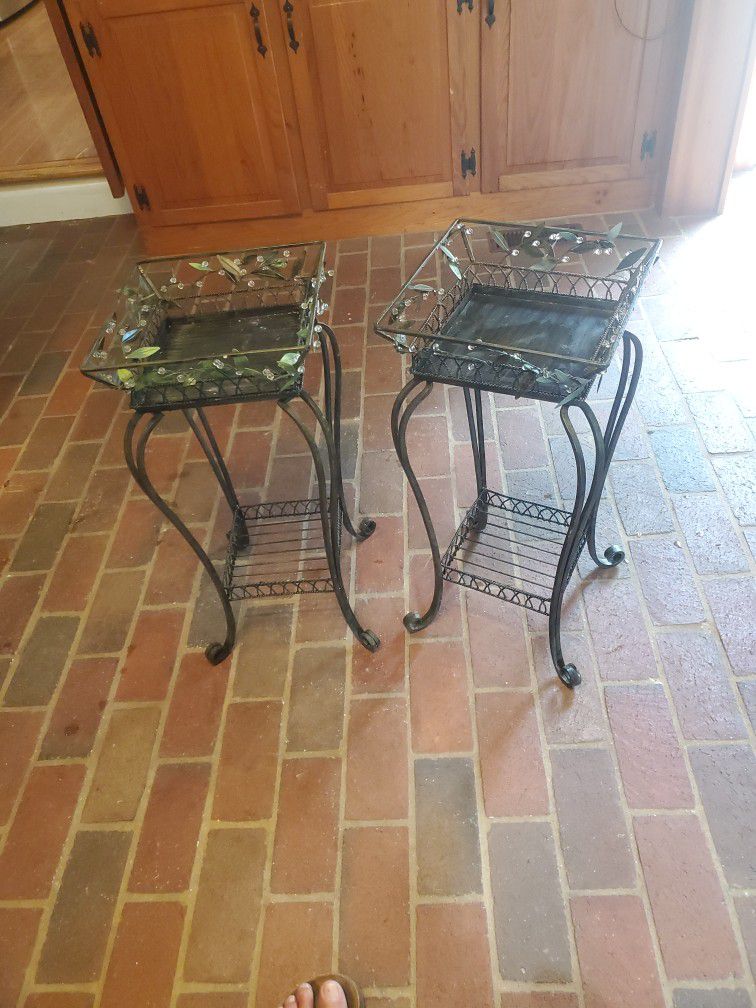 Pair Of Metal Decorative Plant Stands
