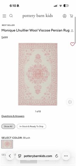 Pottery Barn Kids Monique Lhuillier Wool Viscose Persian Rug