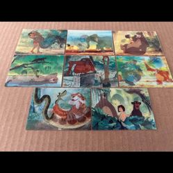 “RARE””JUNGLE BOOK”LENTICULAR CARD SET of 8 CARDS COMPLETE!! 1997 Kid Cuisine.  NM/M!!!😎