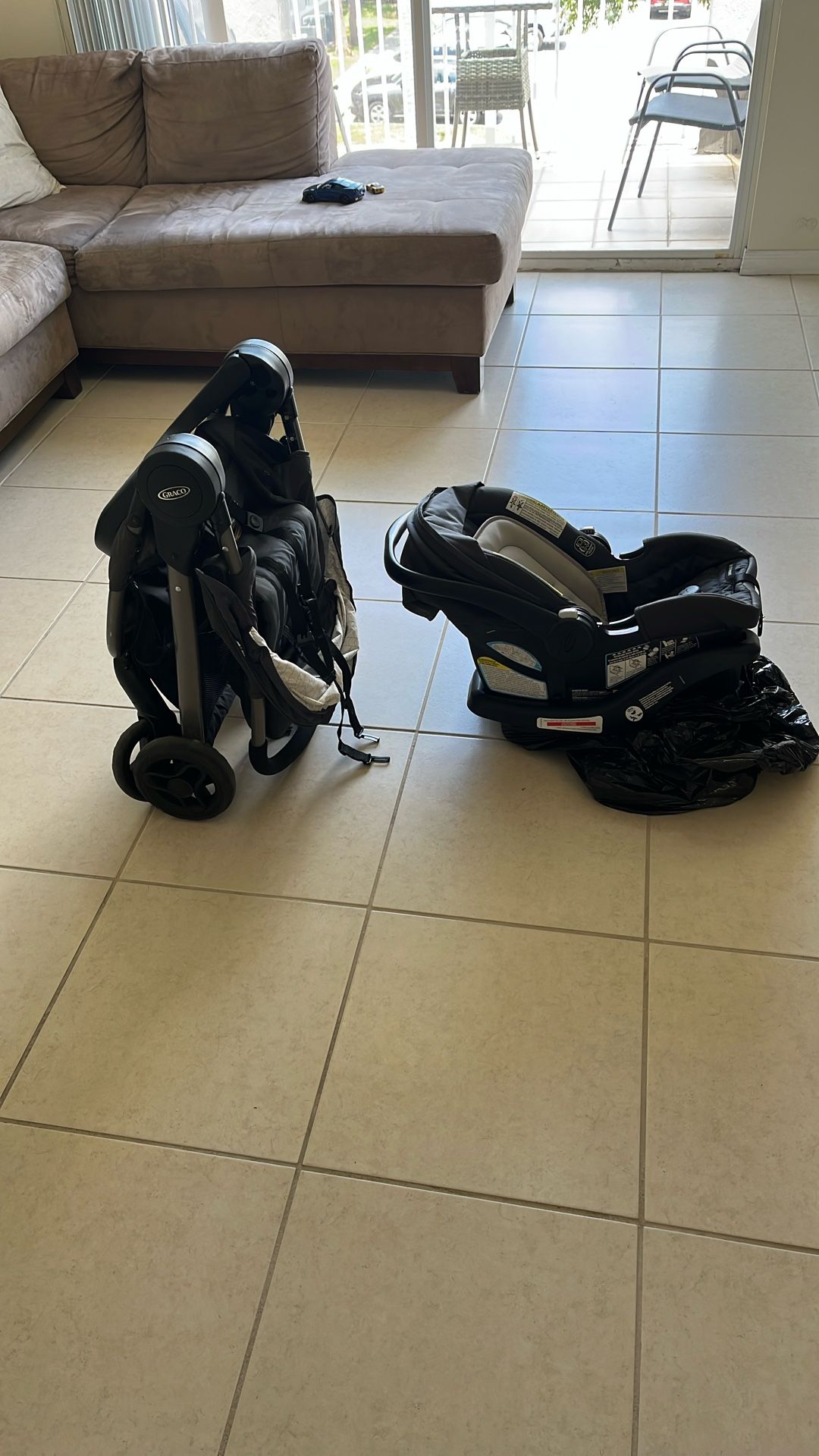 baby stroller and car seat