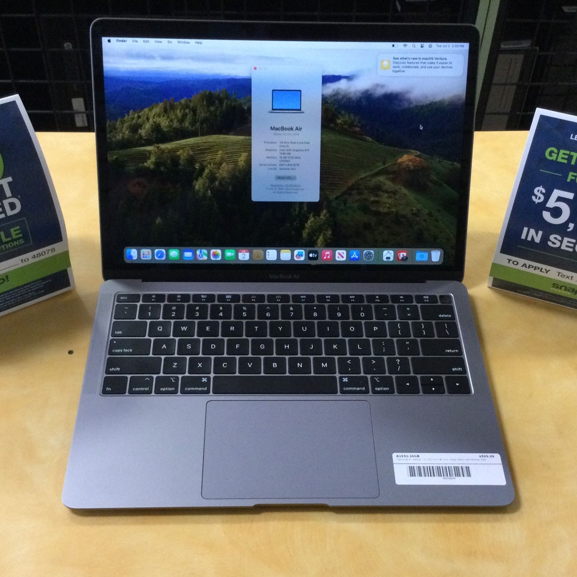 MacBook Air 13” - i5, 16GB, 500GB SSD - $0 DOWN!