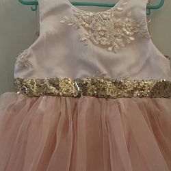 MILEDIIY Chiffon Taffeta Gold Sequin Bows Sleeveless Formal Dressy Dress 