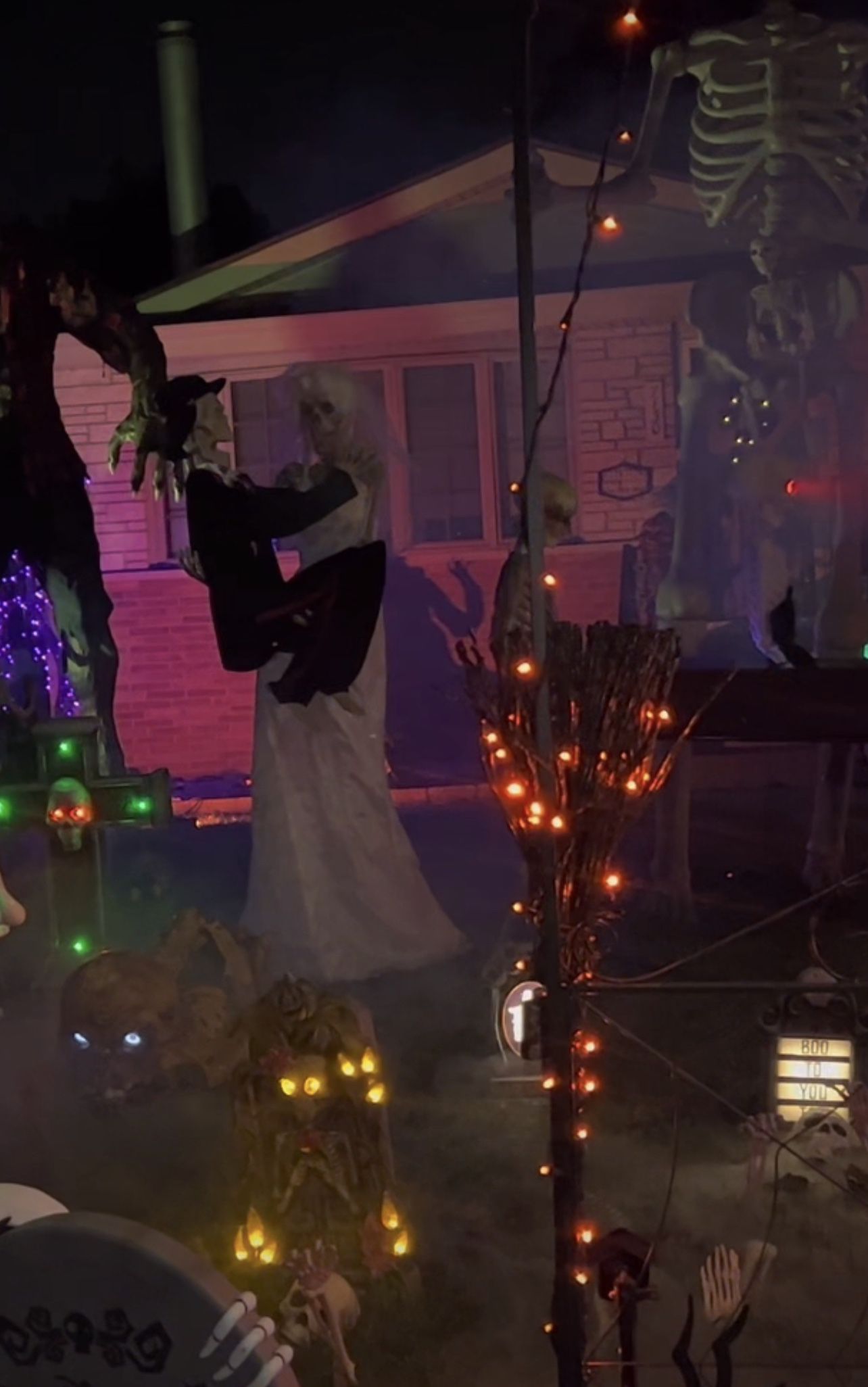 Animated Dead Bride And Groom Skeletons / Halloween Decorations 