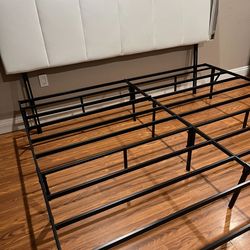 Faux leather bed frame