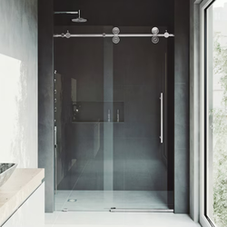 VIGO Elan Chrome 60"W x 74"H Frameless Clear Glass Sliding Shower door