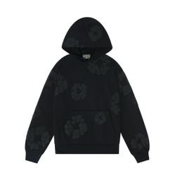 Denim Tears Cotton Wreath Hoodie Black Monochrome 