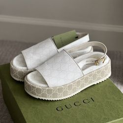 Authentic Gucci GG Canvas Sandals 