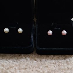 Round Crystal Pearl Stud Earrings For Women Wife Spouse Daughter Mother Valentines Day Mothers Day Anniversary Birthday Wedding! ......One For $15