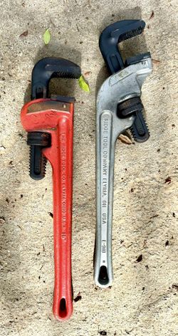 Two rigid 18 inch pipe wrenches -