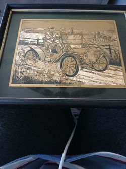 Framed gold foil picture