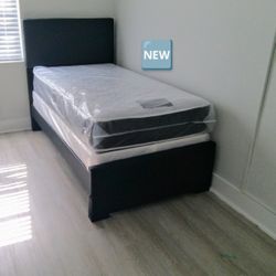$275 Twin Bed Frame With Mattress And Boxspring Brand New Free Delivery 