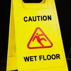 YELLOW CAUTION WET FLOOR SIGN