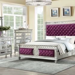 Brand New Burgundy Varian Bed - ALL SIZES AVAILABLE
