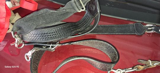 Mens suspenders leather large