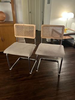 Free Set of 4 Cane Back Cantilever Dining Chairs