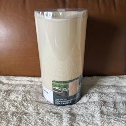 Hampton Bay 12" Indoor Outdoor LED Flameless Pillar Candle 6" Ivory