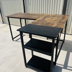Brand New L Shaped Desk With Shelves 