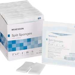 McKesson Split Sponges - Sterile 4x4” (Case of 12 Boxes)