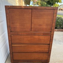 Vintage Art Deco waterfall gentleman’s chest dresser from the 1930s–1940s