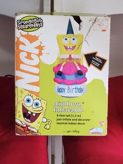 Gemmy 4-foot SpongeBob SquarePants Happy Birthday Airblown Inflatable