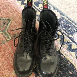 Doc Martens Black Rainbow Patent Boot 1460 Size 8mens