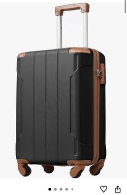 20 Inch Carry on Luggage Airline Approved (Black+Brown)