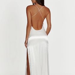 Meshki Whitney Wetlook Maxi Dress - White Size XS
