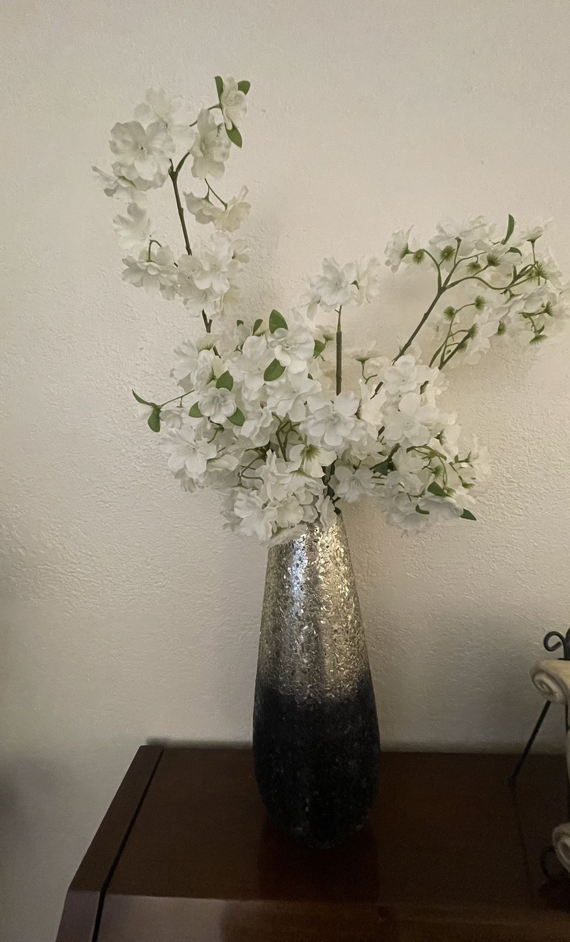 18” Tall Vase And Artificial Spring Flowers