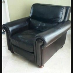 Leather Chair & Ottoman 