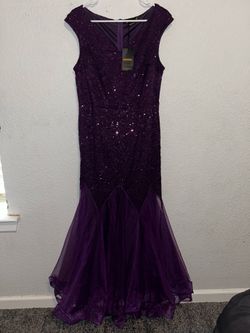 Miusol purple sequined evening gown