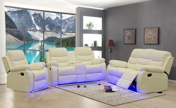 ‼️Sale‼️Led Leather Recliner Sofa & Loveseat- (2 Colors)