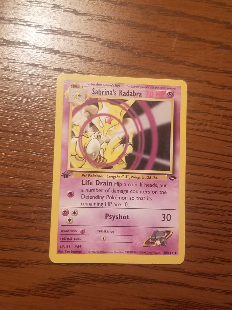Karinas Kadabra 58/132 1st edition pokemon card