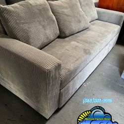 Futon Sofa Couch With Pull Out Bed Grey Fabric