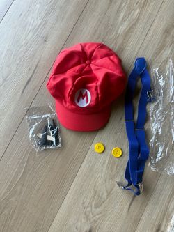 Super Mario Costume Hat/Mustache/Suspendors
