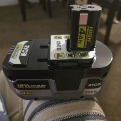 RYOBI ONE+ 4Ah 18V Lithium  High Performance Battery 