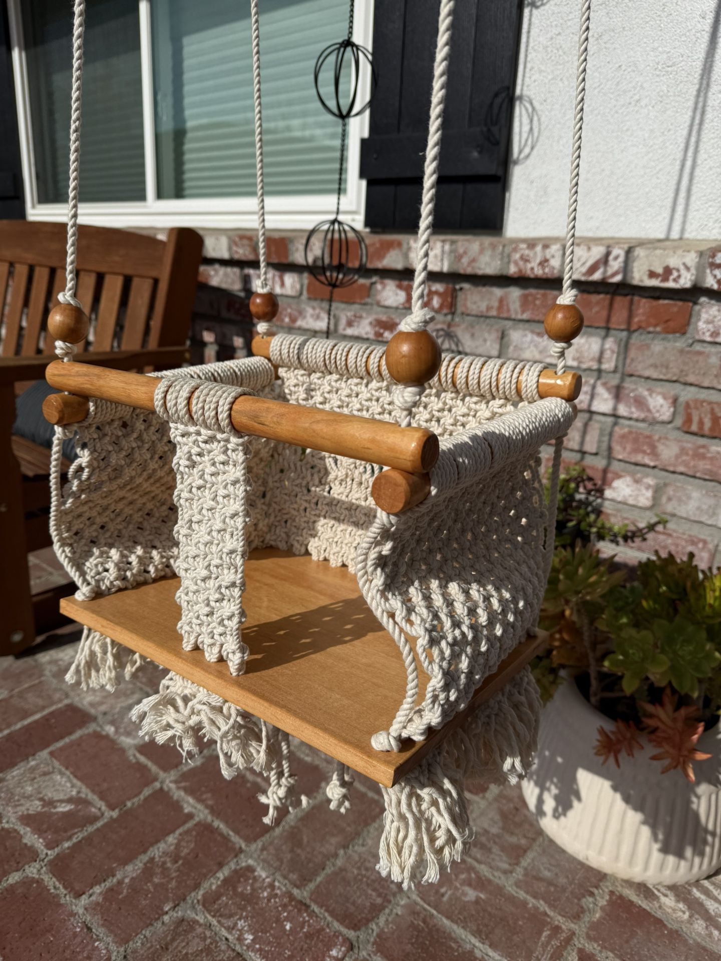 Handmade Macrame Baby Swing
